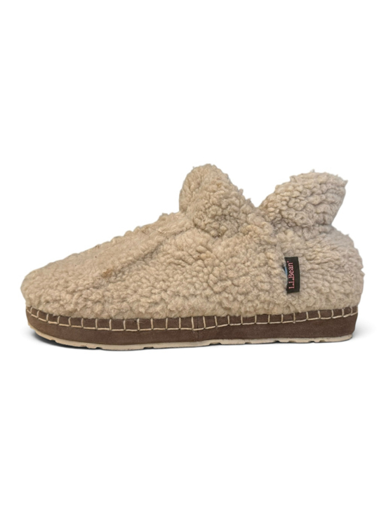 L.L.Bean Shoes - L.L.Bean Womens Slipper Booties Size 9 M Beige Sherpa Fleece Lined Indoor Outdoo
